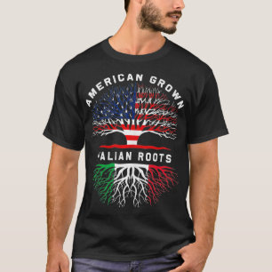Italian Roots American Grown Tree Family Heritage  T-Shirt