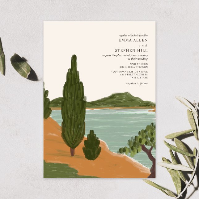 Italian Rustic Lake Como Destination Wedding Invitation (Creator Uploaded)
