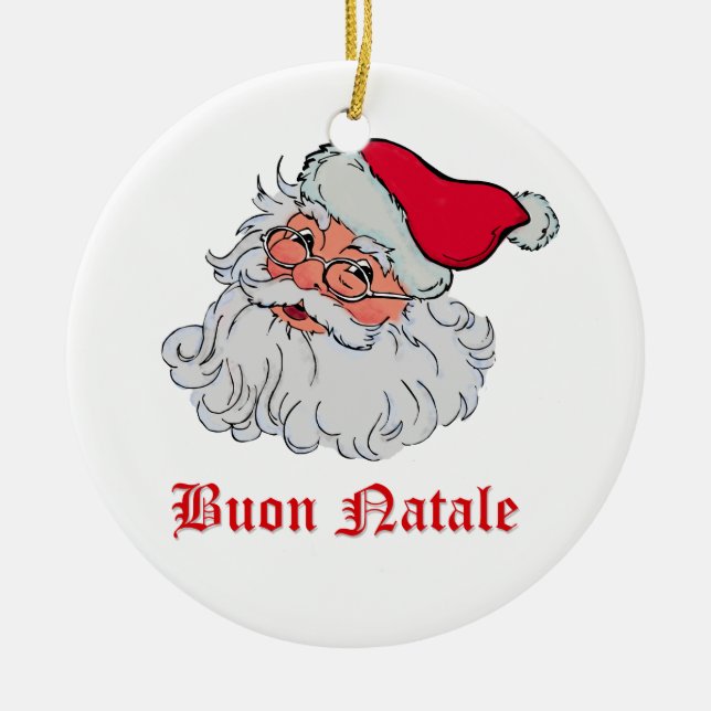 Italian Santa Claus #2 Ceramic Tree Decoration (Front)