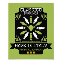 Italian Sardine Art Print Kitchen Gift