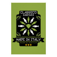 Italian Sardine Art Print Kitchen Gift