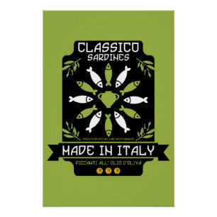 Italian Sardine Art Print Kitchen Gift
