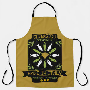 Italian Sardine Art Print Kitchen Gift Apron