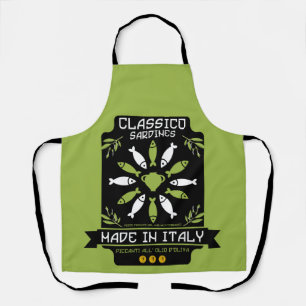 Italian Sardine Art Print Kitchen Gift Apron
