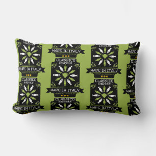 Italian Sardine Art Print Kitchen Gift Lumbar Cushion