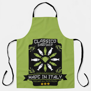 Italian Sardines Art Print Kitchen Gift Apron