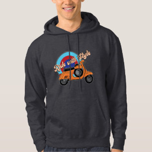Italian Scooter Hoodie Vintage Style Ride