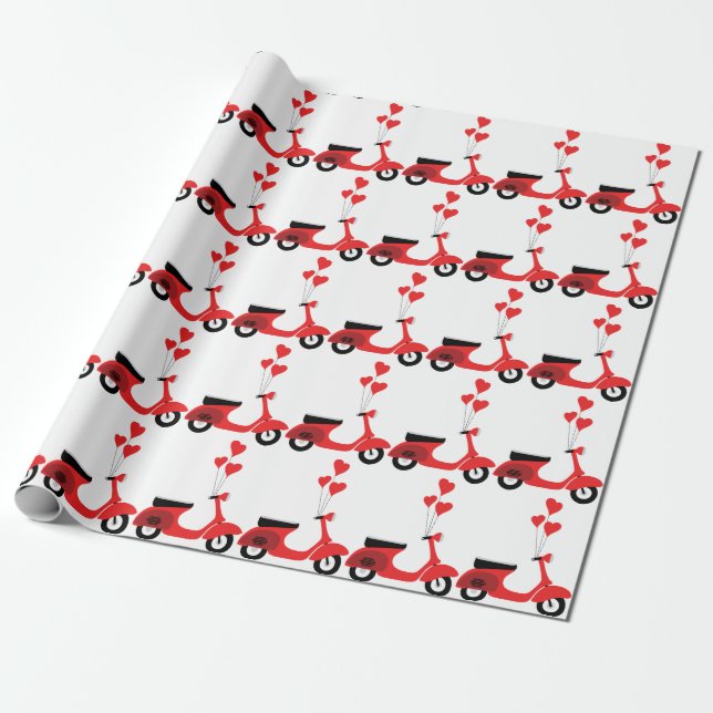 Italian Scooter Wrapping Paper (Unrolled)