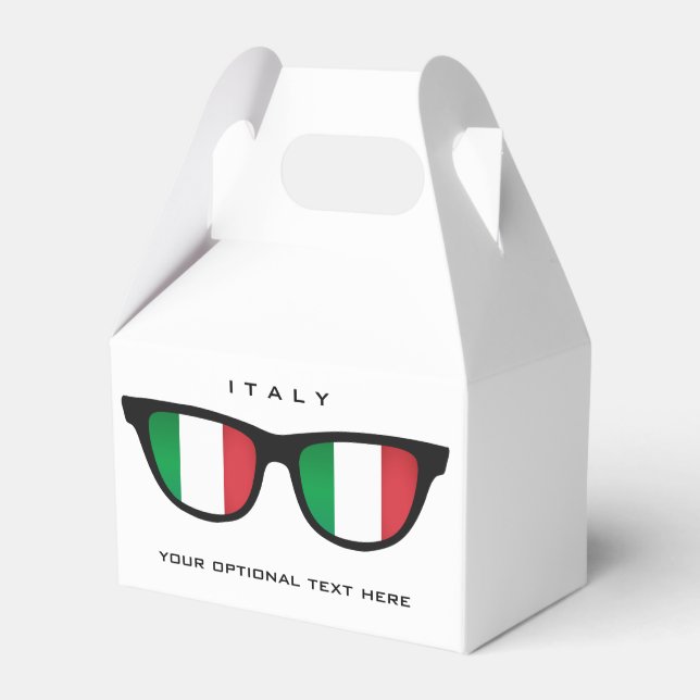Italian Shades custom text & colour favour box (Front Side)