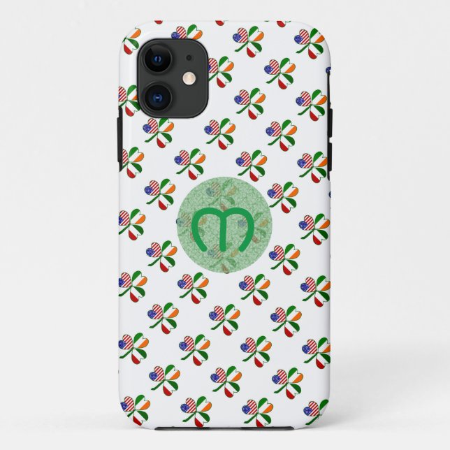 Italian Shamrock Kelly Green Personalisation  Case-Mate iPhone Case (Back)