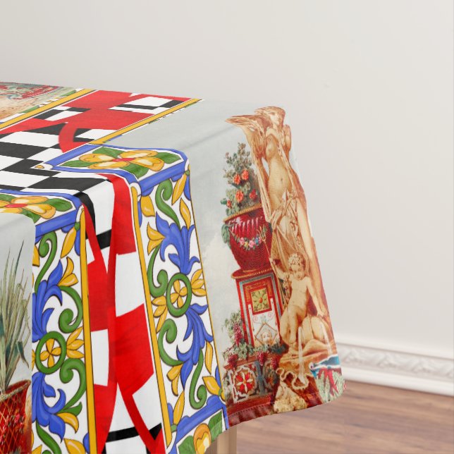 Italian, Sicilian art. maiolica, tiles, baroque ar Tablecloth (In Situ)