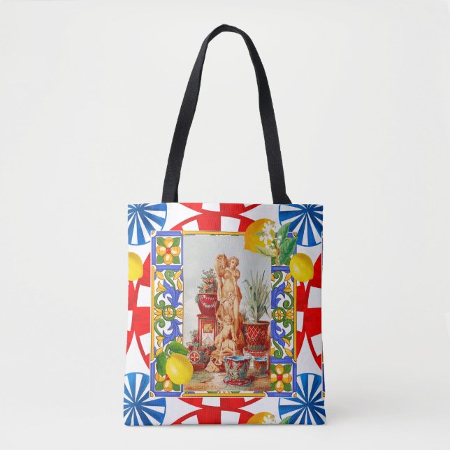 Italian, Sicilian art. maiolica, tiles, baroque ar Tote Bag (Front)