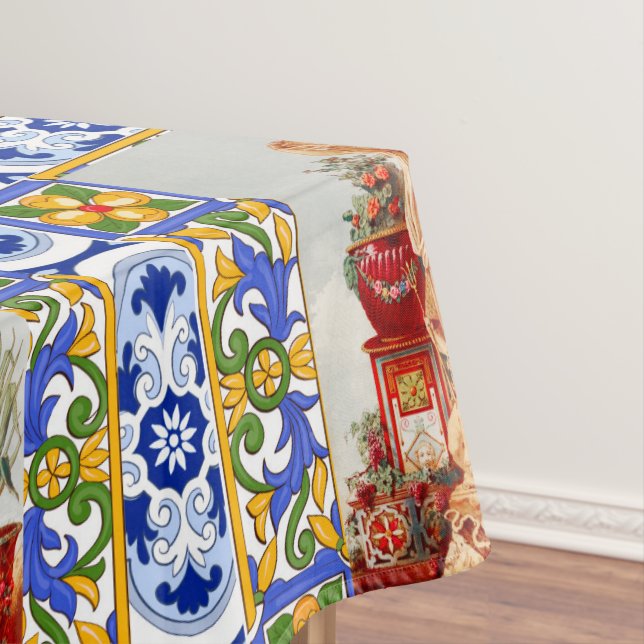 Italian,Sicilian art,maiolica,tiles,baroque art   Tablecloth (In Situ)