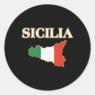 Italian Sicily Map Sicilia Sicilian Classic Round Sticker