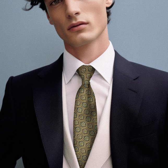 Italian Silk Primrose Vintage Floral Men's Tie (Creator Uploaded)