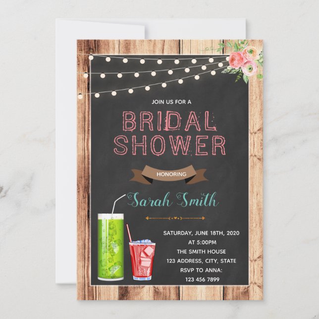 Italian soda bridal shower invitation (Front)