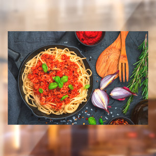 Italian Spaghetti Tomato Meat Sauce Basil Window Cling