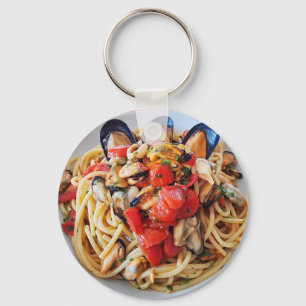 Italian Spaghetti with Mussels Keychain