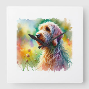 Italian Spinone Dog 260924AREF151 - Watercolor Square Wall Clock