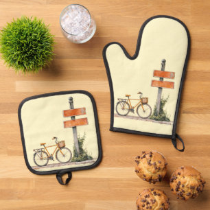 Italian Spring Clipart Oven Mitt & Pot Holder Set