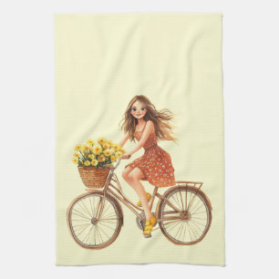Italian Spring Clipart Tea Towel