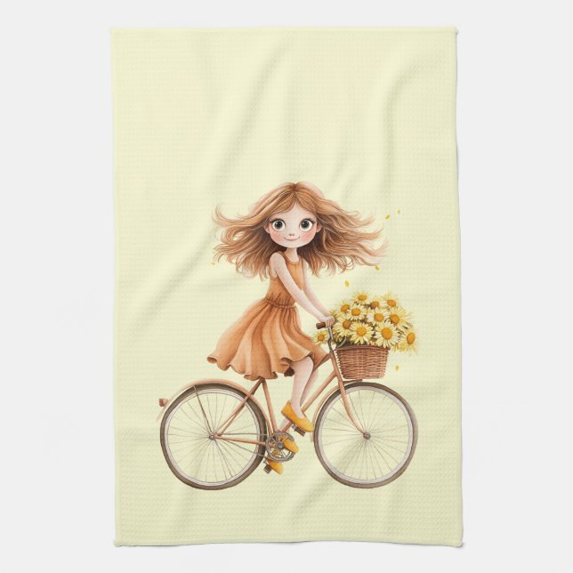 Italian Spring Clipart Tea Towel (Vertical)