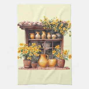 Italian Spring Clipart Tea Towel