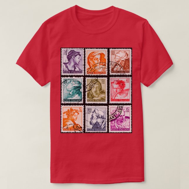Italian Stamp Collection T-Shirt (Design Front)