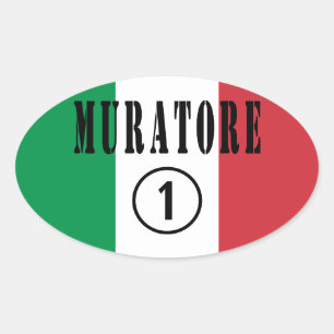 Italian Stonemasons : Muratore Numero Uno Oval Sticker