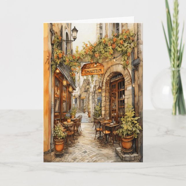 Italian Street Birthday Card (Front)