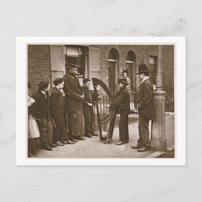 Italian Street Musicians, from 'Street Life in Lon Postcard (Front)