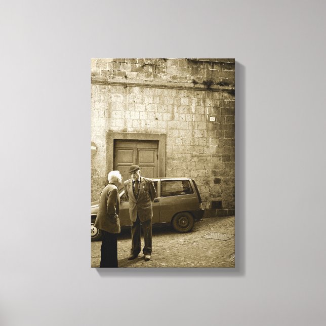 Italian street scene in sepia canvas print (Front)