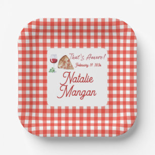 Italian Style Amore 2 Bridal Shower Paper Plate