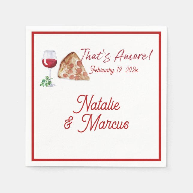 Italian Style Amore Bridal Shower Napkin (Front)