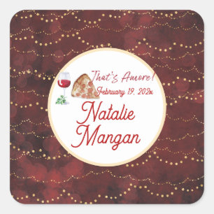 Italian Style Amore Bridal Shower Square Sticker