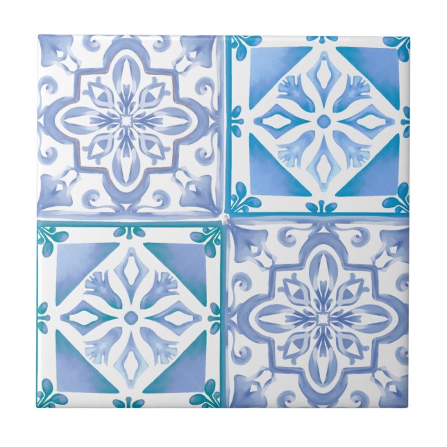 Italian style,blue,mediterranean tiles, tile (Front)