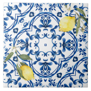 Italian style,mediterranean,majolica,lemon, tile