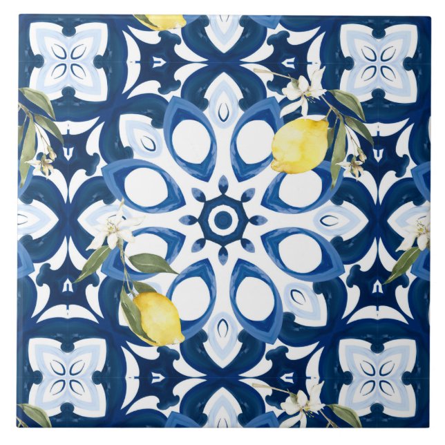 Italian style,mediterranean,majolica,lemon, tile (Front)