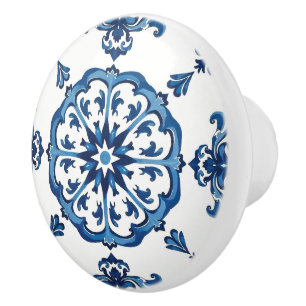 Italian style,Mediterranean,mosaic,blue, Ceramic Knob