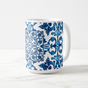 Italian style,Mediterranean,mosaic,blue, Coffee Mug