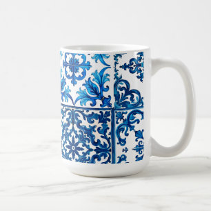 Italian style,Mediterranean,mosaic,blue, Coffee Mug