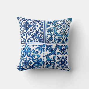 Italian style,Mediterranean,mosaic,blue, Cushion