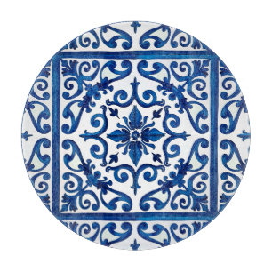 Italian style,Mediterranean,mosaic,blue, Cutting Board
