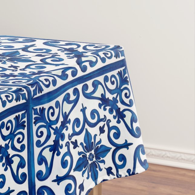 Italian style,Mediterranean,mosaic,blue, Tablecloth (In Situ)