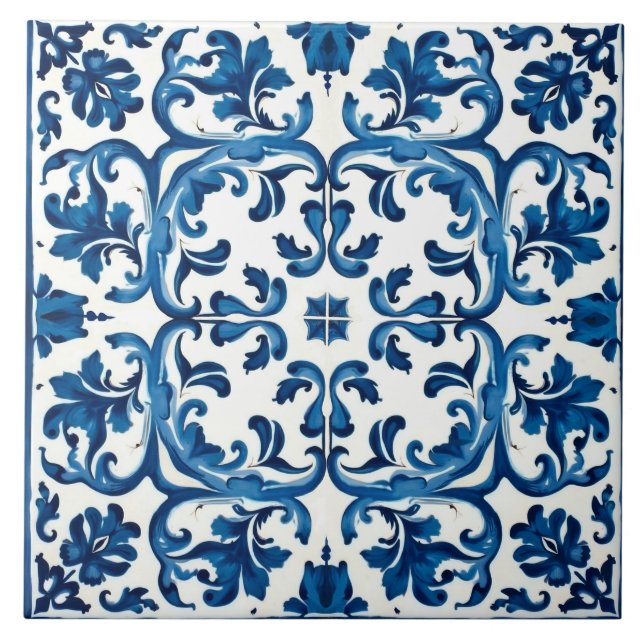 Italian style,Mediterranean,mosaic,blue, Tile (Front)