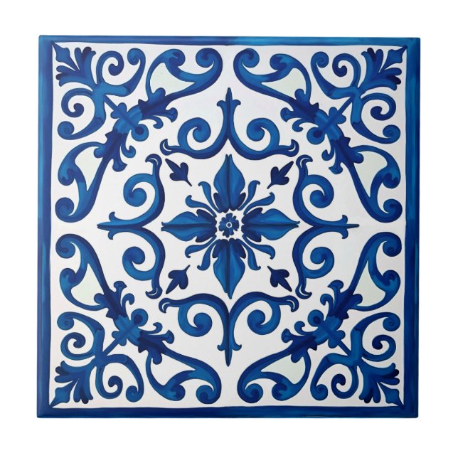 Italian style,Mediterranean,mosaic,blue, Tile (Front)