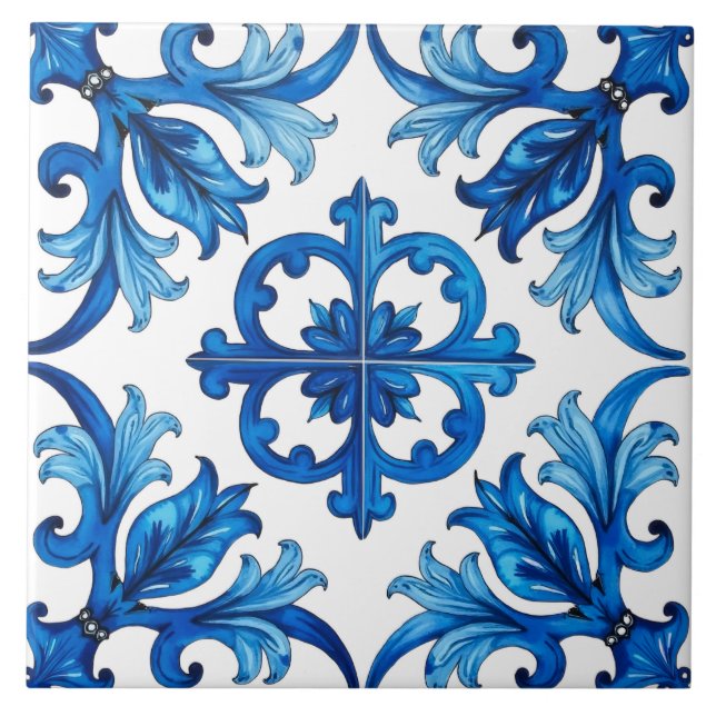 Italian style,Mediterranean,mosaic,blue, Tile (Front)