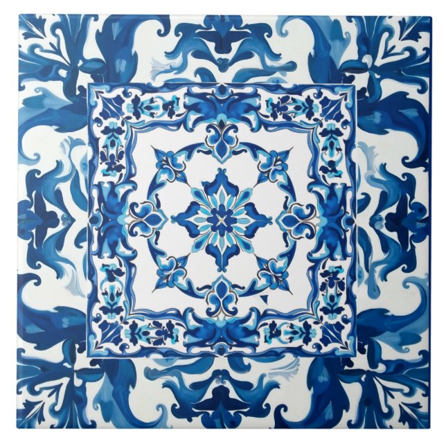 Italian style,Mediterranean,mosaic,blue, Tile (Front)