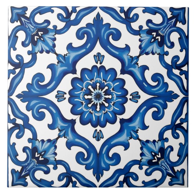 Italian style,Mediterranean,mosaic,blue, Tile (Front)