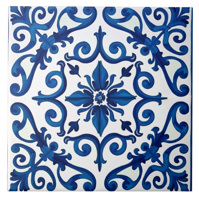 Italian style,Mediterranean,mosaic,blue, Tile (Front)